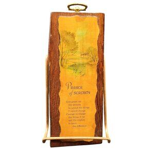 Vintage Wooden Plaque with Decoupage Prayer of Serenity